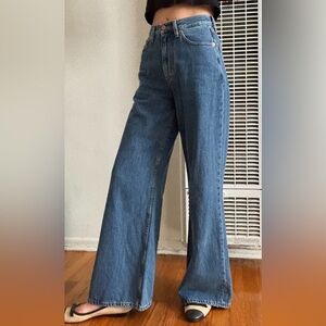 G. LABEL GOOP HIGH RISE WIDE LEG JEANS SIZE 25 - MADE IN ITALY 100% COTTON